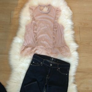 Express Dusty Pink Lace blouse